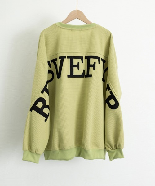 Miniministore(ミニミニストア)の「ロゴトレーナーレディースワッフルトップス(Tシャツ/カットソー・レディース・ライトグリーン/ブラック/ホワイト・FREE)」の18枚目の写真