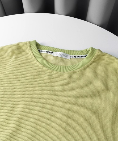 Miniministore(ミニミニストア)の「ロゴトレーナーレディースワッフルトップス(Tシャツ/カットソー・レディース・ライトグリーン/ブラック/ホワイト・FREE)」の19枚目の写真
