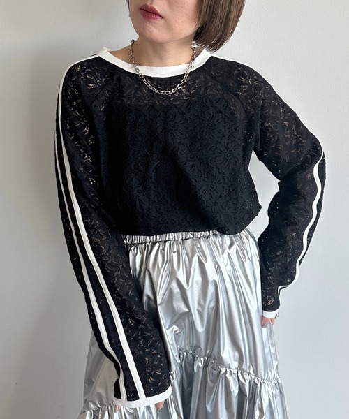 apres jour mignon(アプレジュールミニョン)の「レースライントップス【ZOZOTOWN限定アイテム】(Tシャツ/カットソー・レディース・オフホワイト/ホワイト系その他/ブラック・フリー/X-LARGE)」の13枚目の写真