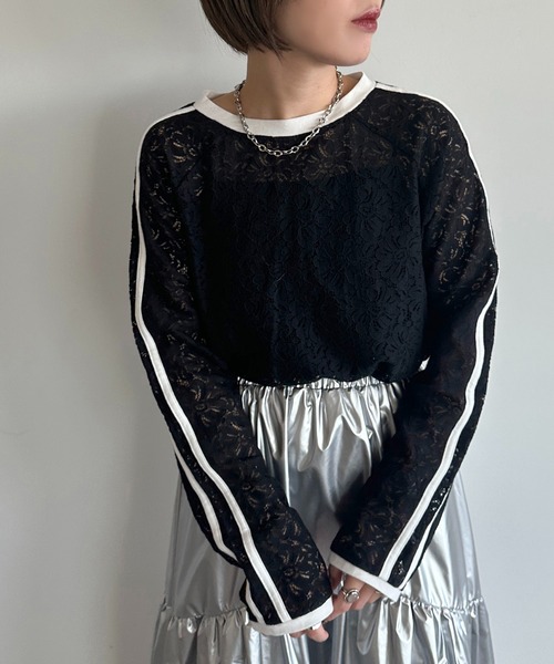 apres jour mignon(アプレジュールミニョン)の「レースライントップス【ZOZOTOWN限定アイテム】(Tシャツ/カットソー・レディース・オフホワイト/ホワイト系その他/ブラック・フリー/X-LARGE)」の14枚目の写真