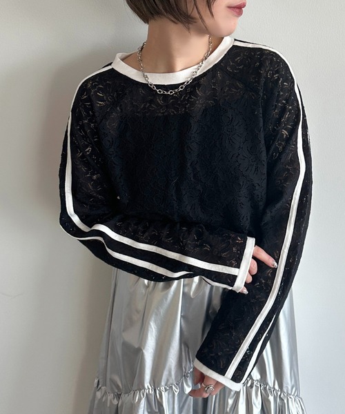 apres jour mignon(アプレジュールミニョン)の「レースライントップス【ZOZOTOWN限定アイテム】(Tシャツ/カットソー・レディース・オフホワイト/ホワイト系その他/ブラック・フリー/X-LARGE)」の16枚目の写真
