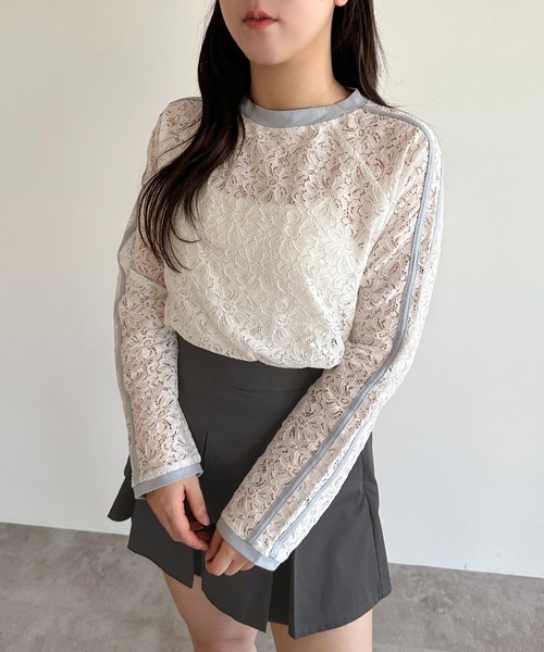 apres jour mignon(アプレジュールミニョン)の「レースライントップス【ZOZOTOWN限定アイテム】(Tシャツ/カットソー・レディース・オフホワイト/ホワイト系その他/ブラック・フリー/X-LARGE)」の6枚目の写真