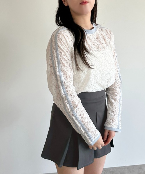 apres jour mignon(アプレジュールミニョン)の「レースライントップス【ZOZOTOWN限定アイテム】(Tシャツ/カットソー・レディース・オフホワイト/ホワイト系その他/ブラック・フリー/X-LARGE)」の7枚目の写真