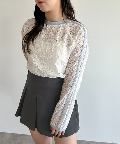 apres jour mignon(アプレジュールミニョン)の「レースライントップス【ZOZOTOWN限定アイテム】(Tシャツ/カットソー・レディース・オフホワイト/ホワイト系その他/ブラック・フリー/X-LARGE)」の8枚目の写真