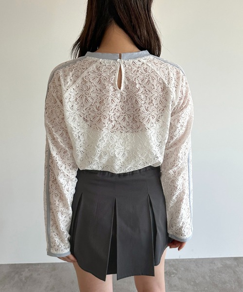 apres jour mignon(アプレジュールミニョン)の「レースライントップス【ZOZOTOWN限定アイテム】(Tシャツ/カットソー・レディース・オフホワイト/ホワイト系その他/ブラック・フリー/X-LARGE)」の9枚目の写真