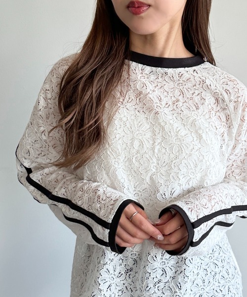 apres jour mignon(アプレジュールミニョン)の「レースライントップス【ZOZOTOWN限定アイテム】(Tシャツ/カットソー・レディース・オフホワイト/ホワイト系その他/ブラック・フリー/X-LARGE)」の21枚目の写真