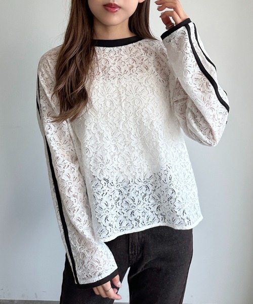 apres jour mignon(アプレジュールミニョン)の「レースライントップス【ZOZOTOWN限定アイテム】(Tシャツ/カットソー・レディース・オフホワイト/ホワイト系その他/ブラック・フリー/X-LARGE)」の22枚目の写真