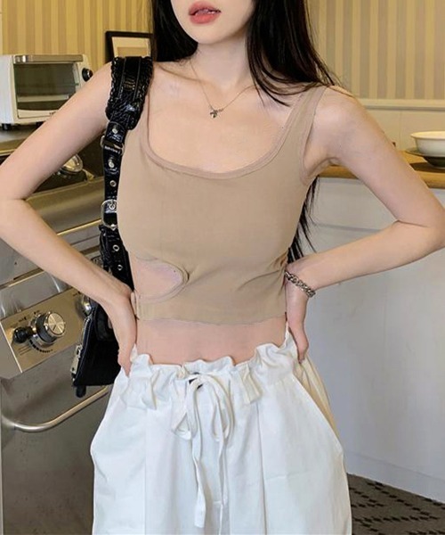 Miniministore(ミニミニストア)の「タンクトップレディース カップ付きタンク(タンクトップ・レディース・ブラック/ベージュ/ホワイト/グレー・FREE)」の4枚目の写真
