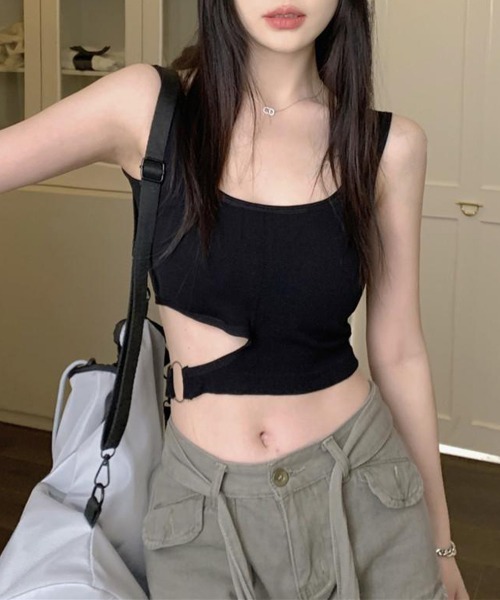 Miniministore(ミニミニストア)の「タンクトップレディース カップ付きタンク(タンクトップ・レディース・ブラック/ベージュ/ホワイト/グレー・FREE)」の5枚目の写真