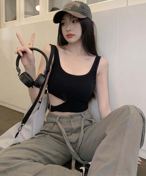 Miniministore(ミニミニストア)の「タンクトップレディース カップ付きタンク(タンクトップ・レディース・ブラック/ベージュ/ホワイト/グレー・FREE)」の7枚目の写真