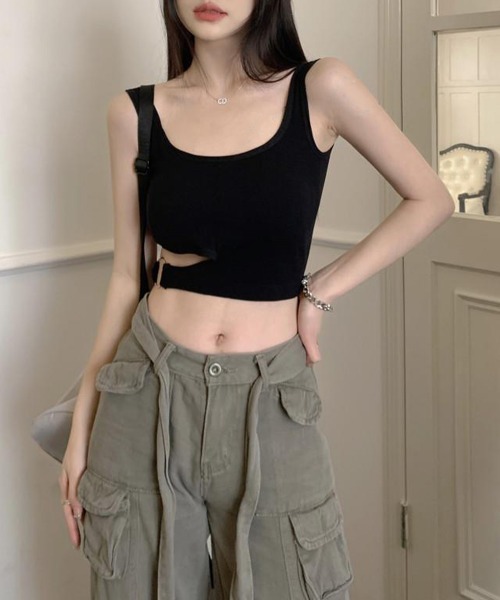 Miniministore(ミニミニストア)の「タンクトップレディース カップ付きタンク(タンクトップ・レディース・ブラック/ベージュ/ホワイト/グレー・FREE)」の12枚目の写真