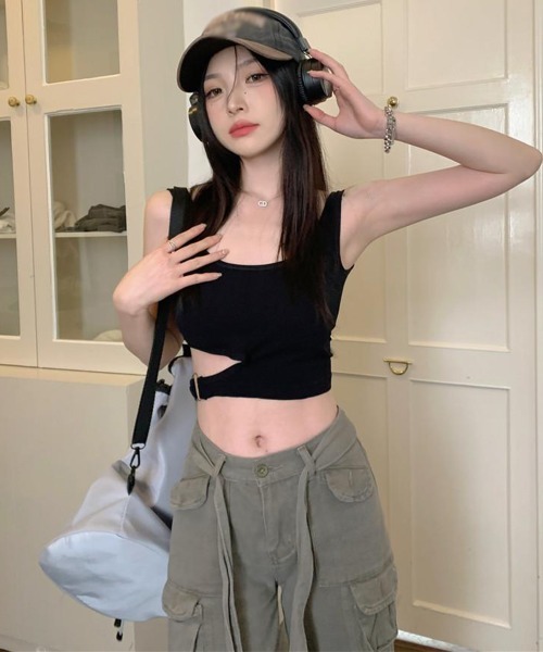 Miniministore(ミニミニストア)の「タンクトップレディース カップ付きタンク(タンクトップ・レディース・ブラック/ベージュ/ホワイト/グレー・FREE)」の13枚目の写真