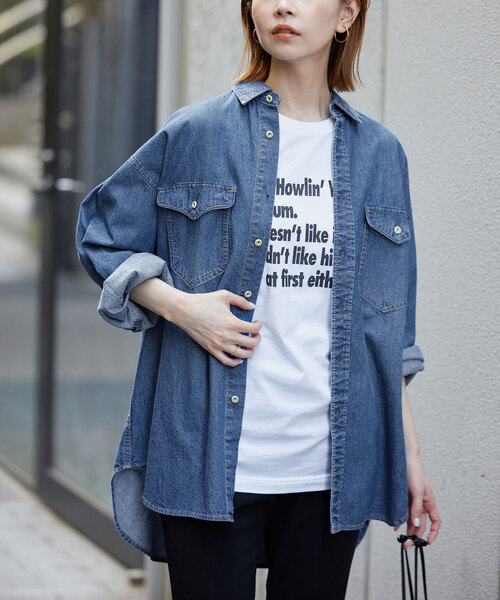 SLOBE IENA（スローブイエナ）の「LE DENIMライトオンスBDUシャツ（シャツ/ブラウス・レディース・サックスブルー・FREE）」の6枚目の写真