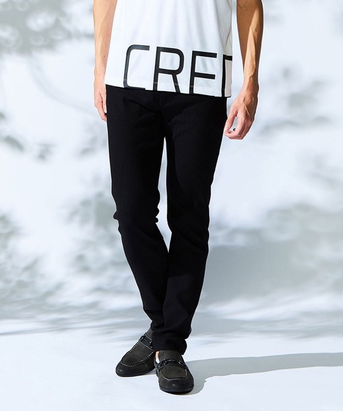 HIDEAWAYS NICOLE（ハイダウェイニコル）の「BIGヘリンボンハイストレッチパンツ（その他パンツ・メンズ・ブラック/ホワイト×ブラック/チャコールグレー×ブラック・X-LARGE/LARGE/MEDIUM/SMALL）」の3枚目の写真