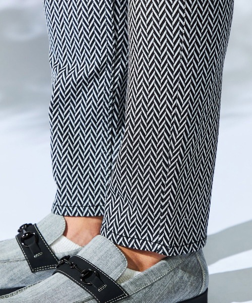 HIDEAWAYS NICOLE（ハイダウェイニコル）の「BIGヘリンボンハイストレッチパンツ（その他パンツ・メンズ・ブラック/ホワイト×ブラック/チャコールグレー×ブラック・X-LARGE/LARGE/MEDIUM/SMALL）」の5枚目の写真