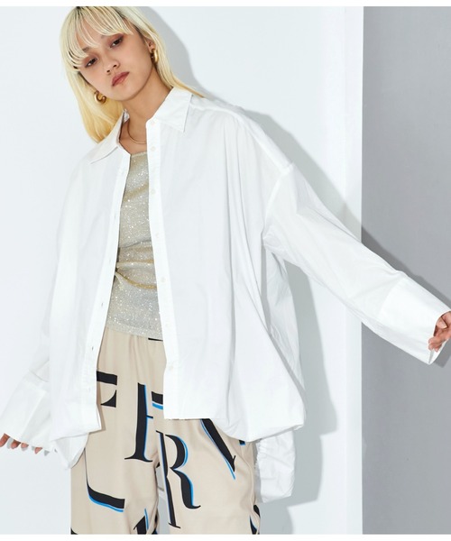 Settimissimo（セッティミッシモ）の「バルーンシルエット オーバーサイズ シャツ ブラウス（シャツ/ブラウス・レディース・ブラック/オフホワイト・FREE）」の3枚目の写真