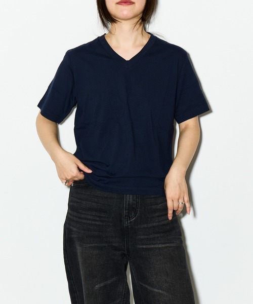 Healthknit(ヘルスニット)の「【 HealthKnit / ヘルスニット 】 ベーシック 2Pパック Vネック 半袖Tシャツ SIP #2-2202(Tシャツ/カットソー・メンズ・グレー/オフホワイト/ブラック/ネイビー・S/M/L)」の4枚目の写真