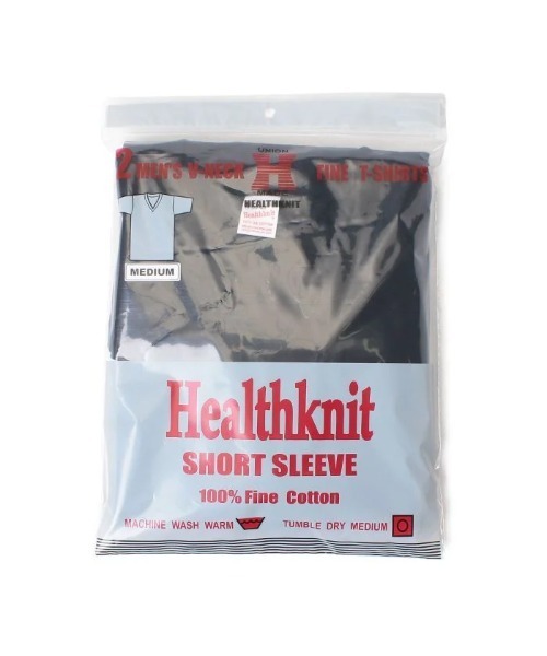 Healthknit(ヘルスニット)の「【 HealthKnit / ヘルスニット 】 ベーシック 2Pパック Vネック 半袖Tシャツ SIP #2-2202(Tシャツ/カットソー・メンズ・グレー/オフホワイト/ブラック/ネイビー・S/M/L)」の3枚目の写真