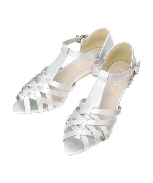 Green Parks(グリーンパークス)の「RUPIS.メッシュTストラップグルカサンダル(サンダル・レディース・シルバー/ブラック/アイボリー・XL/L/M/S/XS)」の1枚目の写真