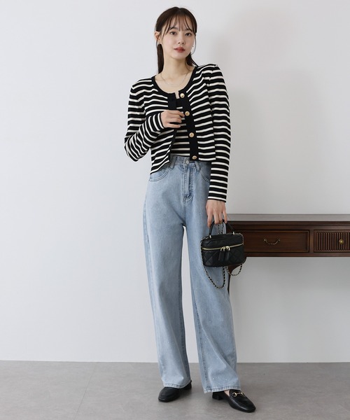 BLUEEAST(ブルーイースト)の「ボーダーカーディガン+キャミソール セット(アンサンブル・レディース・ホワイト/ブラック・MEDIUM)」の16枚目の写真