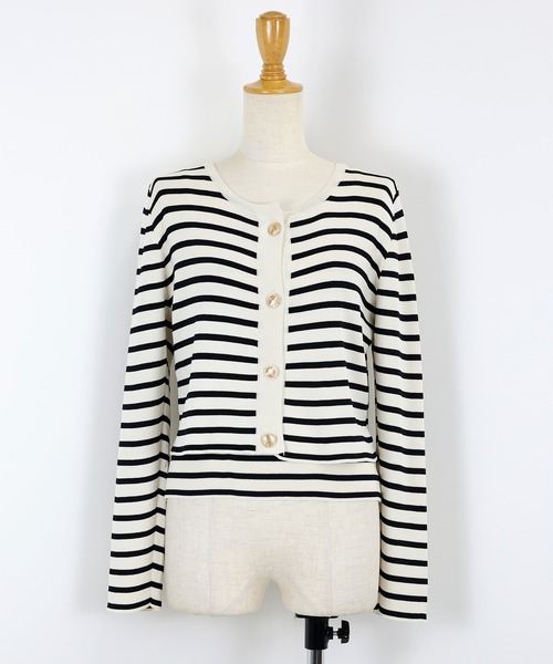 BLUEEAST(ブルーイースト)の「ボーダーカーディガン+キャミソール セット(アンサンブル・レディース・ホワイト/ブラック・MEDIUM)」の20枚目の写真