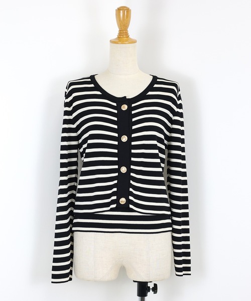 BLUEEAST(ブルーイースト)の「ボーダーカーディガン+キャミソール セット(アンサンブル・レディース・ホワイト/ブラック・MEDIUM)」の21枚目の写真