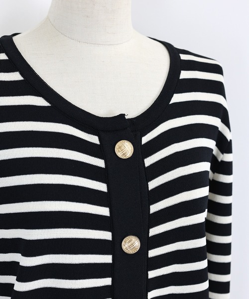 BLUEEAST(ブルーイースト)の「ボーダーカーディガン+キャミソール セット(アンサンブル・レディース・ホワイト/ブラック・MEDIUM)」の11枚目の写真