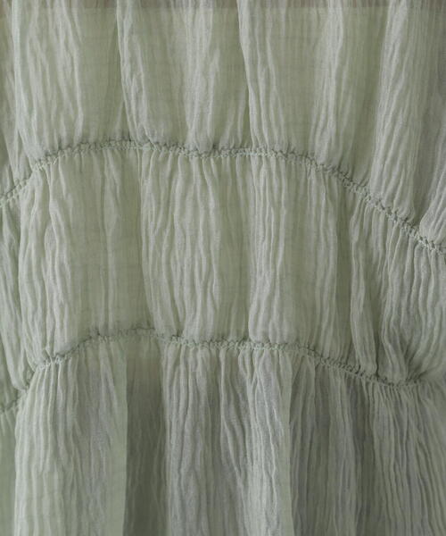 FREE'S MART（フリーズマート）の「◆シャーリングドロストチュニックブラウス（シャツ/ブラウス・レディース・ブラック/ホワイト/ライトグリーン・FREE）」の4枚目の写真