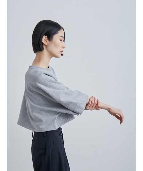 MIESROHE フレアスリーブハイクオリティ裏毛TOPS MIESROHE フレア