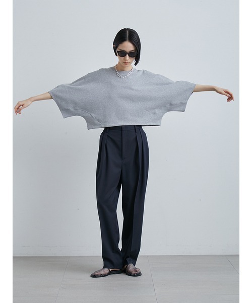 MIESROHE フレアスリーブハイクオリティ裏毛TOPS MIESROHE フレア