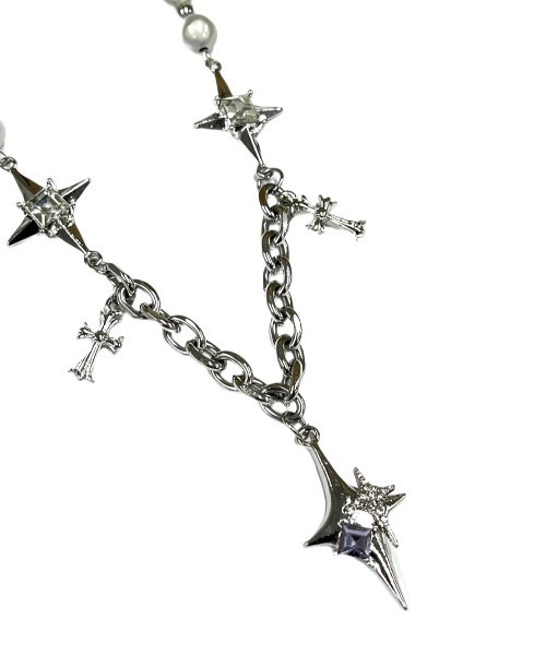 XU（エックスユー）の「ストリートファッション XU エックスユー galaxy pearl chain necklace チェーンネックレス スターネックレス パールネックレス シルバーアクセサリー シルバーネックレス シルバーチェーン 韓国ファッション（ネックレス・メンズ・シルバー・ONE SIZE）」の7枚目の写真