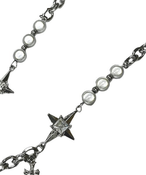 XU（エックスユー）の「ストリートファッション XU エックスユー galaxy pearl chain necklace チェーンネックレス スターネックレス パールネックレス シルバーアクセサリー シルバーネックレス シルバーチェーン 韓国ファッション（ネックレス・メンズ・シルバー・ONE SIZE）」の8枚目の写真