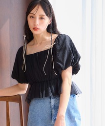 one after another NICE CLAUP | スクエアネック/ペプラムブラウス(シャツ/ブラウス)