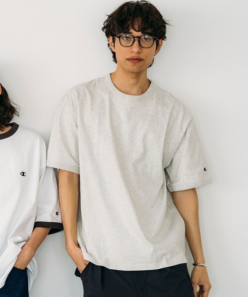 Champion（チャンピオン）の「champion/チャンピオン 別注 バインダーネック  ショートスリーブTシャツ/リンガーTシャツ（Tシャツ/カットソー・メンズ・ホワイト×ブラック/ブラック/オートミール/ホワイト・MEDIUM/LARGE）」の7枚目の写真