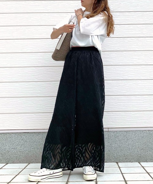 Q（キュー）の「シアージャガードパンツ（その他パンツ・レディース・ブラック/アイボリー・MEDIUM）」の6枚目の写真