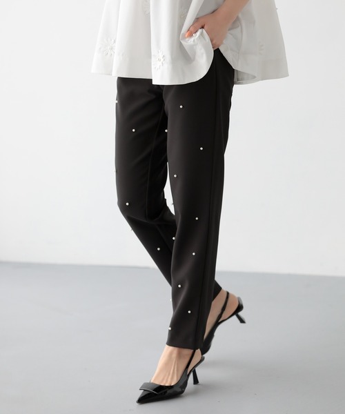 Fit more（フィットモア）の「パールストレートパンツ（スラックス・レディース・ブラック/ブルー/Cream・PS/M/S）」の9枚目の写真