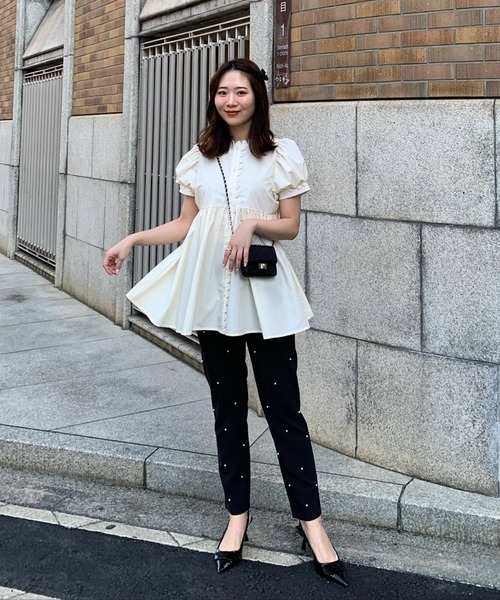 Fit more（フィットモア）の「パールストレートパンツ（スラックス・レディース・ブラック/ブルー/Cream・PS/M/S）」の12枚目の写真