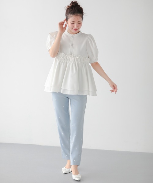 Fit more（フィットモア）の「パールストレートパンツ（スラックス・レディース・ブラック/ブルー/Cream・PS/M/S）」の13枚目の写真