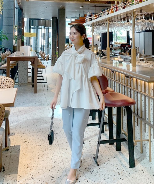 Fit more（フィットモア）の「パールストレートパンツ（スラックス・レディース・ブラック/ブルー/Cream・PS/M/S）」の16枚目の写真