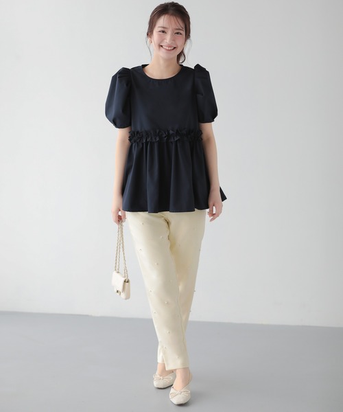 Fit more（フィットモア）の「パールストレートパンツ（スラックス・レディース・ブラック/ブルー/Cream・PS/M/S）」の17枚目の写真