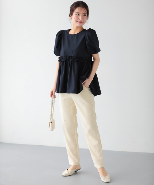 Fit more（フィットモア）の「パールストレートパンツ（スラックス・レディース・ブラック/ブルー/Cream・PS/M/S）」の19枚目の写真