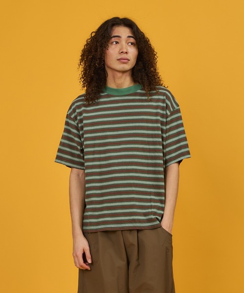 WALLA WALLA SPORT（ワラワラスポーツ）の「S/S STRIPE TEE / ショートスリーブ ストライプ ティー（Tシャツ/カットソー・メンズ・ネイビー/ブラウン/ブラック/ヘザーグレー/グレー系その他/イエロー/ベージュ/ブラウン系2/ネイビー系/グリーン系その他/バーガンディー・LARGE/X-LARGE/XX-LARGE/MEDIUM/XXX-LARGE/SMALL）」の6枚目の写真