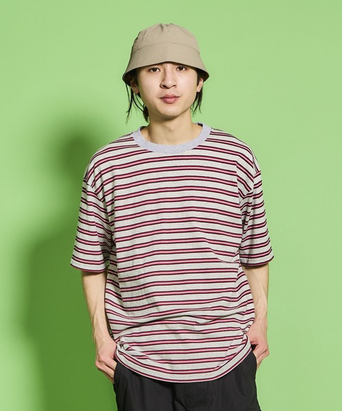 WALLA WALLA SPORT（ワラワラスポーツ）の「S/S STRIPE TEE / ショートスリーブ ストライプ ティー（Tシャツ/カットソー・メンズ・ネイビー/ブラウン/ブラック/ヘザーグレー/グレー系その他/イエロー/ベージュ/ブラウン系2/ネイビー系/グリーン系その他/バーガンディー・LARGE/X-LARGE/XX-LARGE/MEDIUM/XXX-LARGE/SMALL）」の3枚目の写真