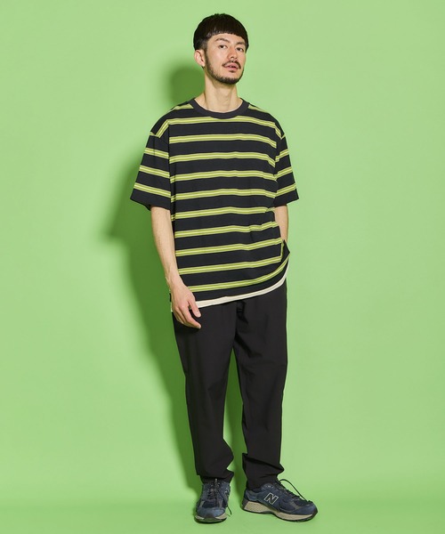 WALLA WALLA SPORT（ワラワラスポーツ）の「S/S STRIPE TEE / ショートスリーブ ストライプ ティー（Tシャツ/カットソー・メンズ・ネイビー/ブラウン/ブラック/ヘザーグレー/グレー系その他/イエロー/ベージュ/ブラウン系2/ネイビー系/グリーン系その他/バーガンディー・LARGE/X-LARGE/XX-LARGE/MEDIUM/XXX-LARGE/SMALL）」の12枚目の写真