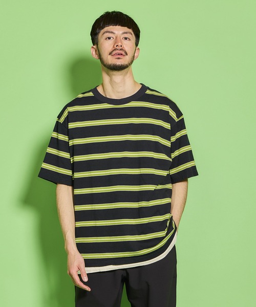 WALLA WALLA SPORT（ワラワラスポーツ）の「S/S STRIPE TEE / ショートスリーブ ストライプ ティー（Tシャツ/カットソー・メンズ・ネイビー/ブラウン/ブラック/ヘザーグレー/グレー系その他/イエロー/ベージュ/ブラウン系2/ネイビー系/グリーン系その他/バーガンディー・LARGE/X-LARGE/XX-LARGE/MEDIUM/XXX-LARGE/SMALL）」の21枚目の写真