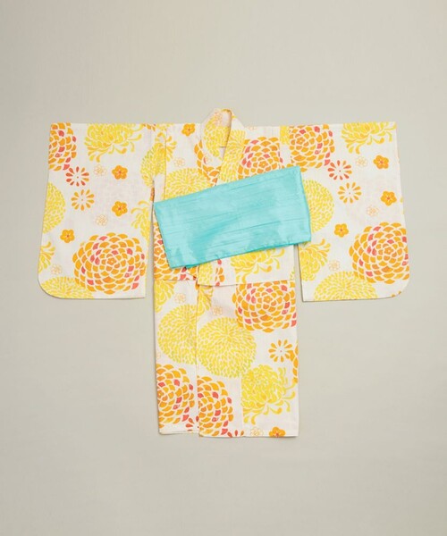 BRANSHES（ブランシェス）の「【浴衣/京都TONOYO】ぼたん柄浴衣（浴衣・キッズ・イエロー・S/M/L）」の2枚目の写真