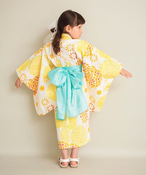 BRANSHES（ブランシェス）の「【浴衣/京都TONOYO】ぼたん柄浴衣（浴衣・キッズ・イエロー・S/M/L）」の5枚目の写真