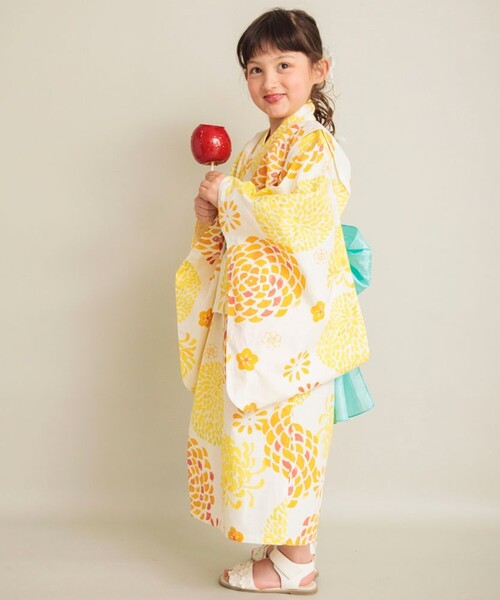 BRANSHES（ブランシェス）の「【浴衣/京都TONOYO】ぼたん柄浴衣（浴衣・キッズ・イエロー・S/M/L）」の6枚目の写真