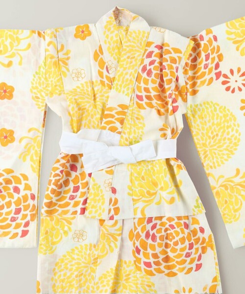 BRANSHES（ブランシェス）の「【浴衣/京都TONOYO】ぼたん柄浴衣（浴衣・キッズ・イエロー・S/M/L）」の9枚目の写真