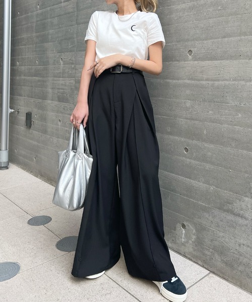 ABYS(アビス)の「裾2WAYワイドスラックスパンツ(スラックス・レディース・ブラック/グレー・MEDIUM/LARGE)」の9枚目の写真